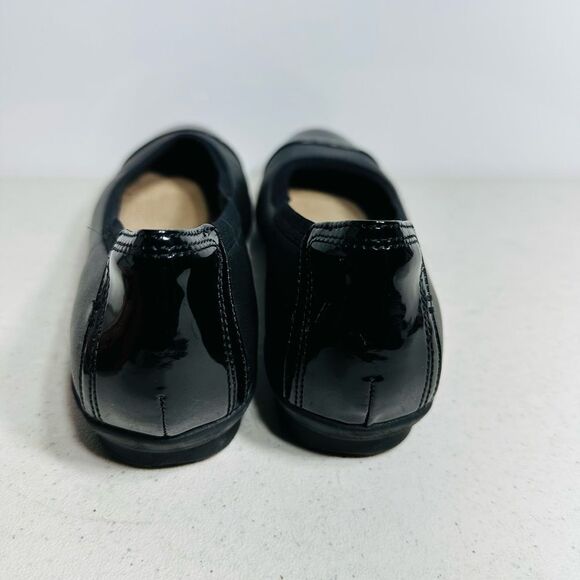 CLARKS Women's Neenah Garden Ballet Flat LEATHER TEXTILE BLACK Leather Size 7,5 - Picture 5 of 8